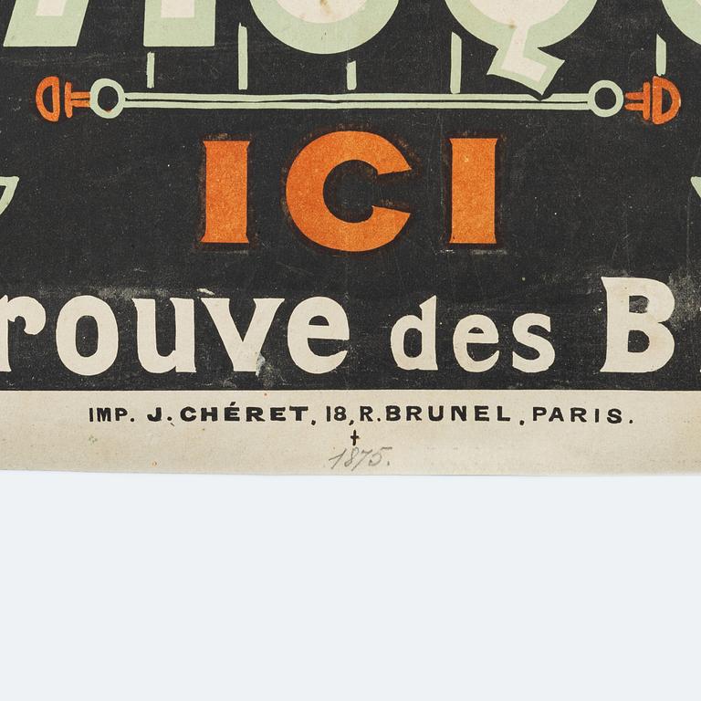 Litografisk affisch, "Opéra-Comique Bal Masqué", Imp. J. Cheret, Paris, Frankrike, 1875.