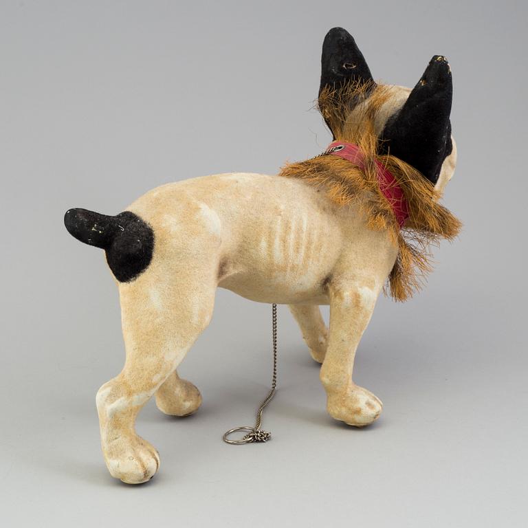 A papier mache french bulldog, France, ca 1900.