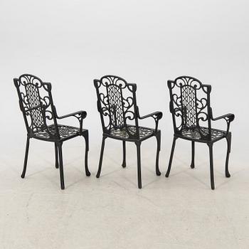 A seven pcs metal garden suit later part of the 20th century.