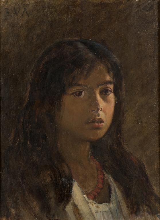 Adolf von Becker, Girl with a red necklace.