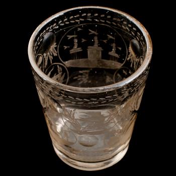 BÄGARE, glas, 1700-tal.