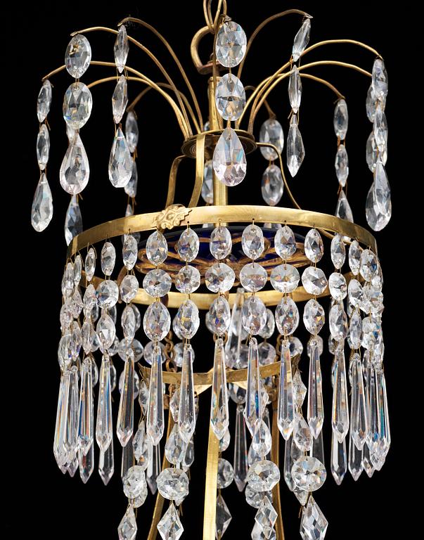 A late Gustavian early 19th century seven-light chandelier.