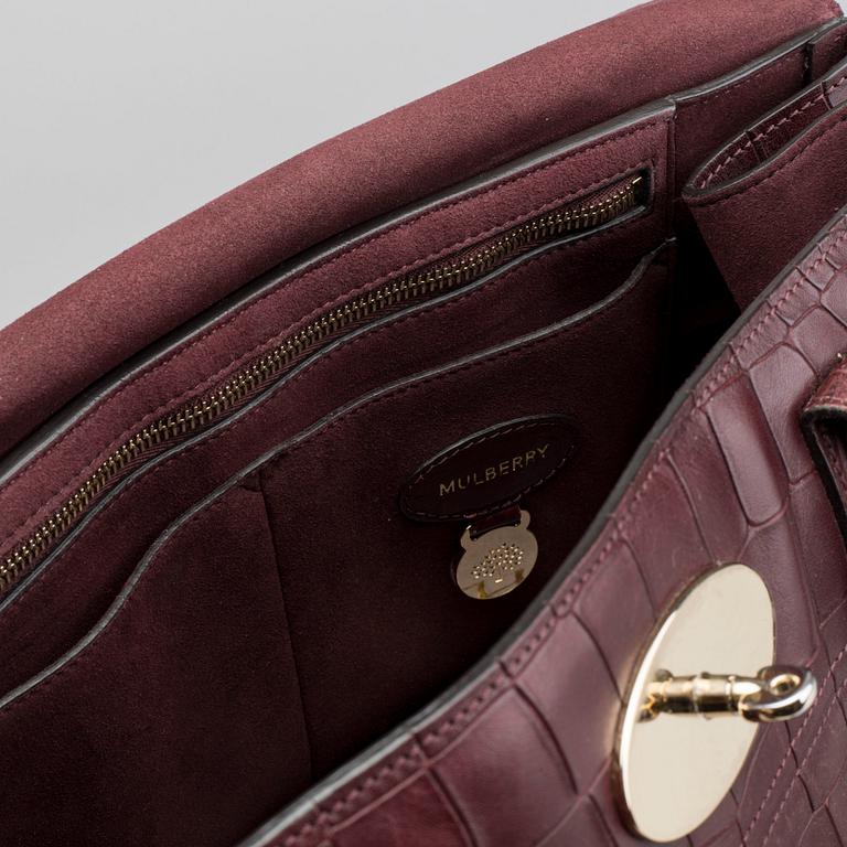 MULBERRY, "Bayswater Oxblood Deep Embossed Croc Print",