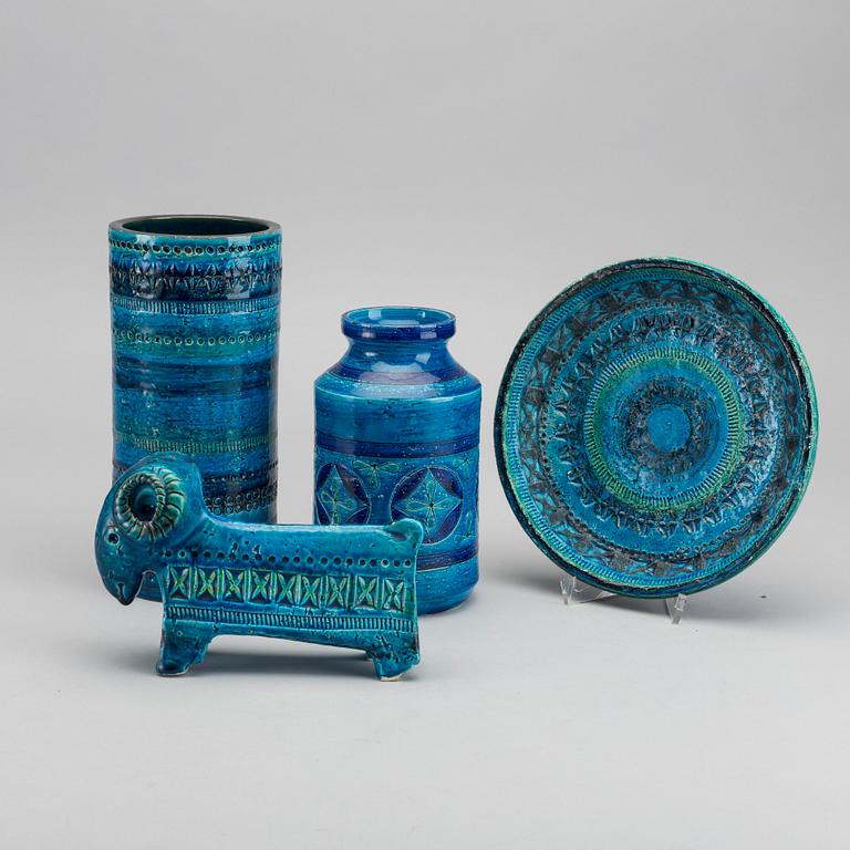 BITOSSI, 4 st, keramik, "Rimini Blue", Aldo Londi, Bitossi, 1900-talets andra hälft.