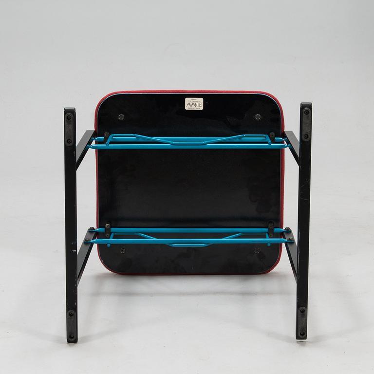 A pair of 1980s A500-series Armchairs and an ottoman by Yrjö Kukkapuro, Avarte, Finland.