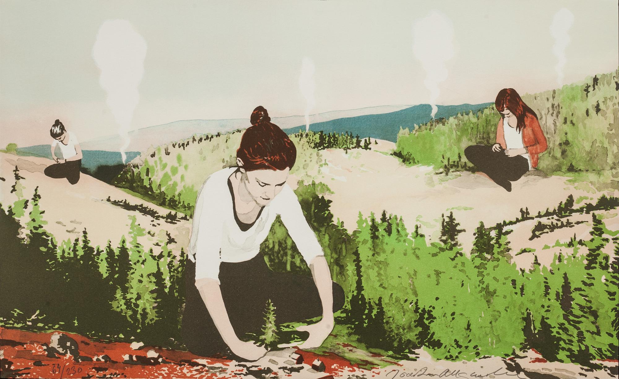 JOAKIM ALLGULANDER, färglitografi. Numrerad 64/230/.