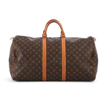 LOUIS VUITTON, a monogram canvas weekend bag, "Keepall 55", 1988.