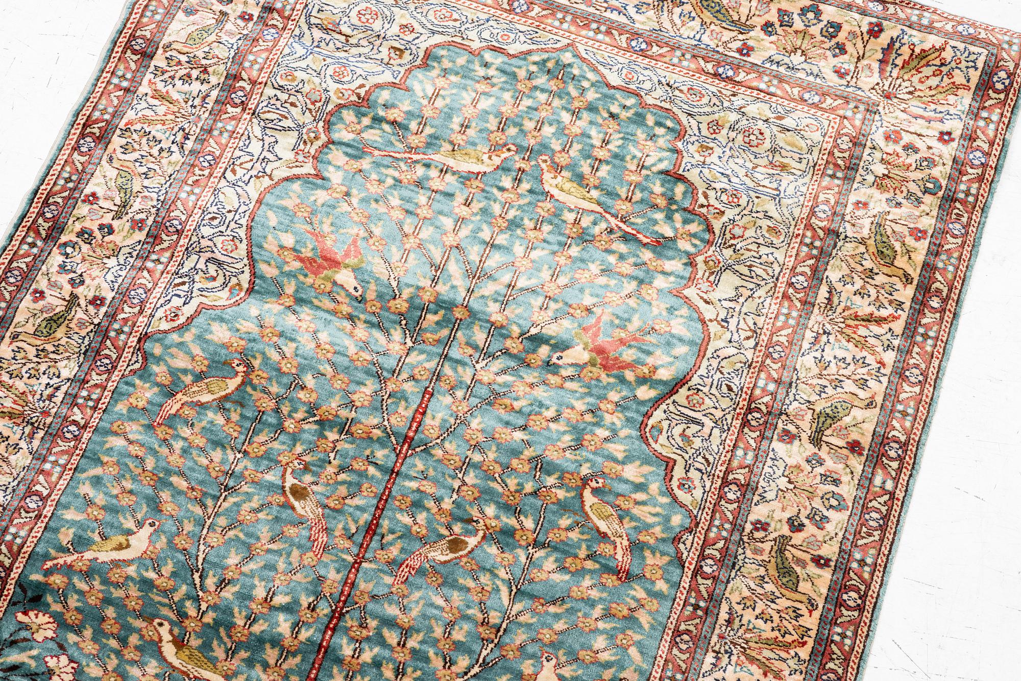 Carpet, silk approximately 125 x 90 cm.