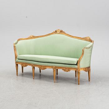 A Gustavian 'canapé en corbeille' sofa, late 18th Century.