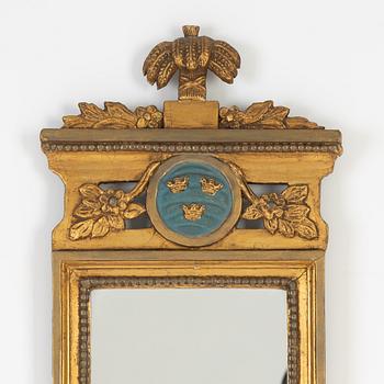 A Gustavian style mirror, around the year 1900.