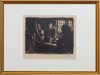 Anders Zorn, a signed etching from 1905.