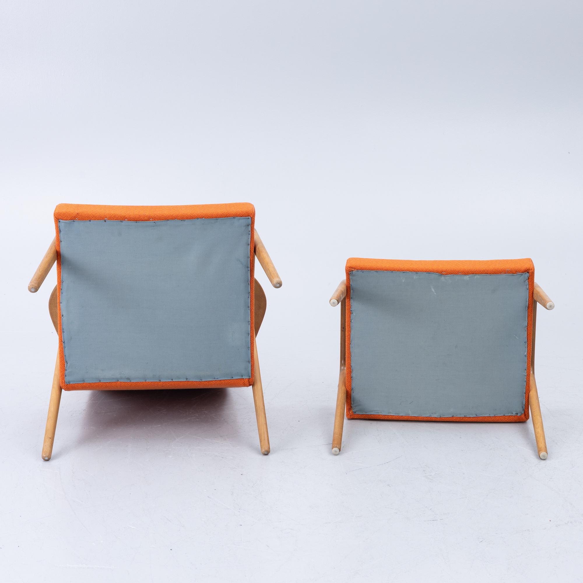 Yngve Ekström, Armchair with footstool, "Ruster", Swedese, 1950s/60s.