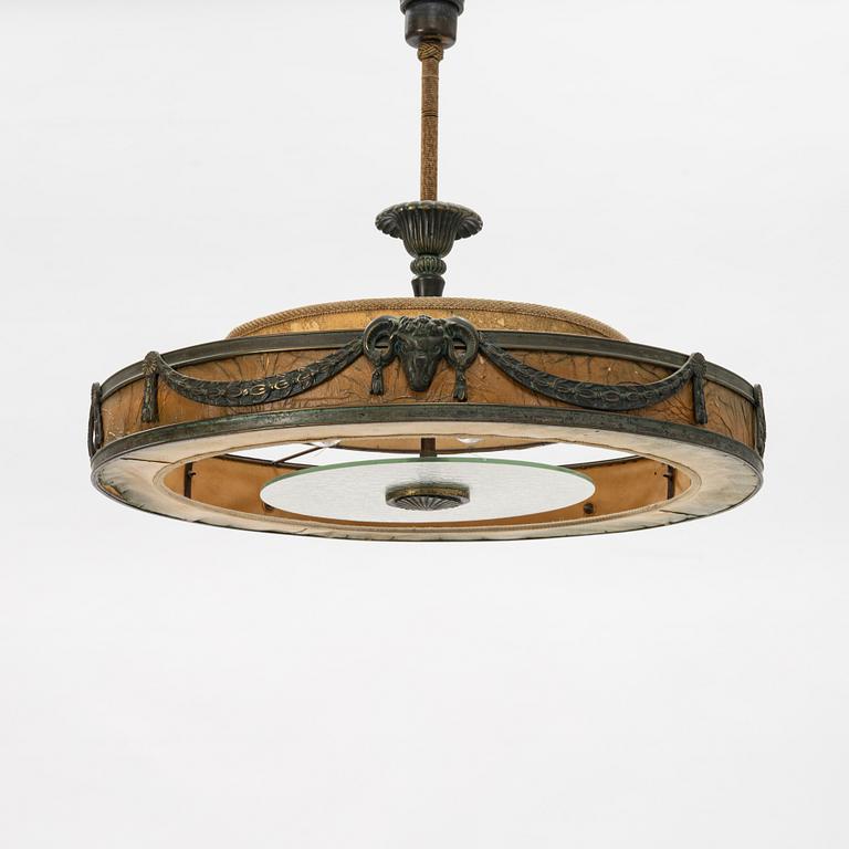 An Art Deco ceiling lamp, 1920/30s.