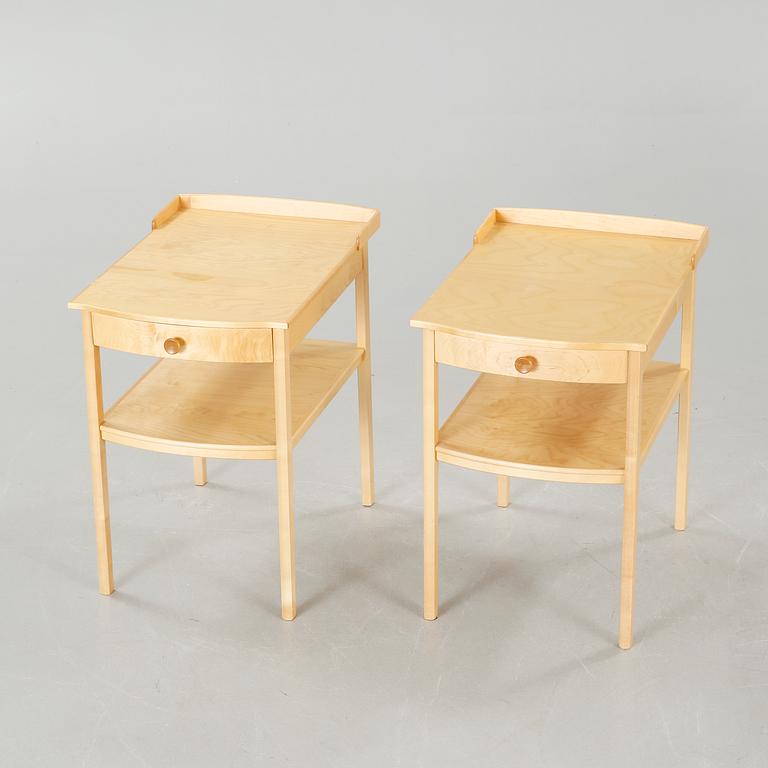 A pair of bedside tables by Carl Malmsten for Åfors Möbelfabrik, second half of the 20th century.