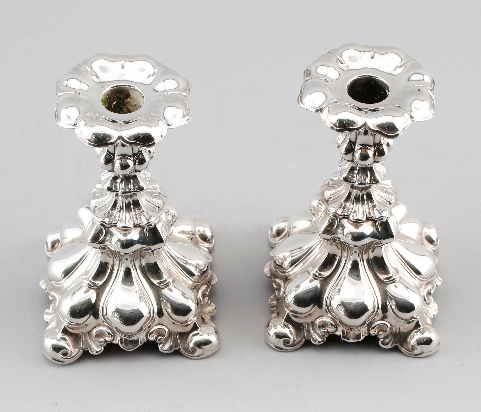 LJUSSTAKAR, 1 par, silver, CG Hallberg, Stockholm 1954.