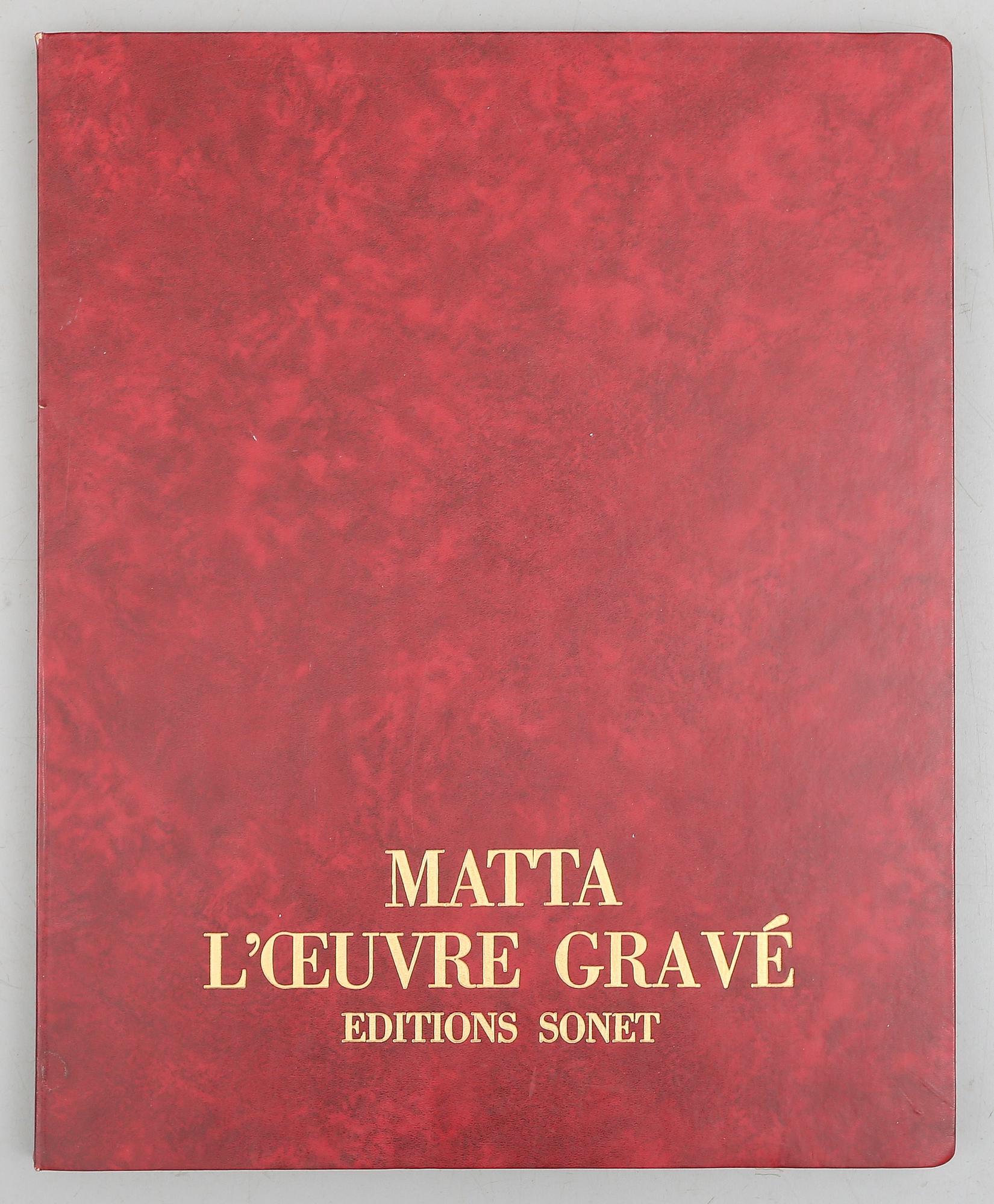 ROBERTO MATTA, färgetsning samt bok i mapp, signerad och numrerad 71/200.