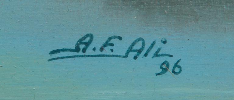 ALI ABOU, olja på pannå, signerad och daterad -96.
