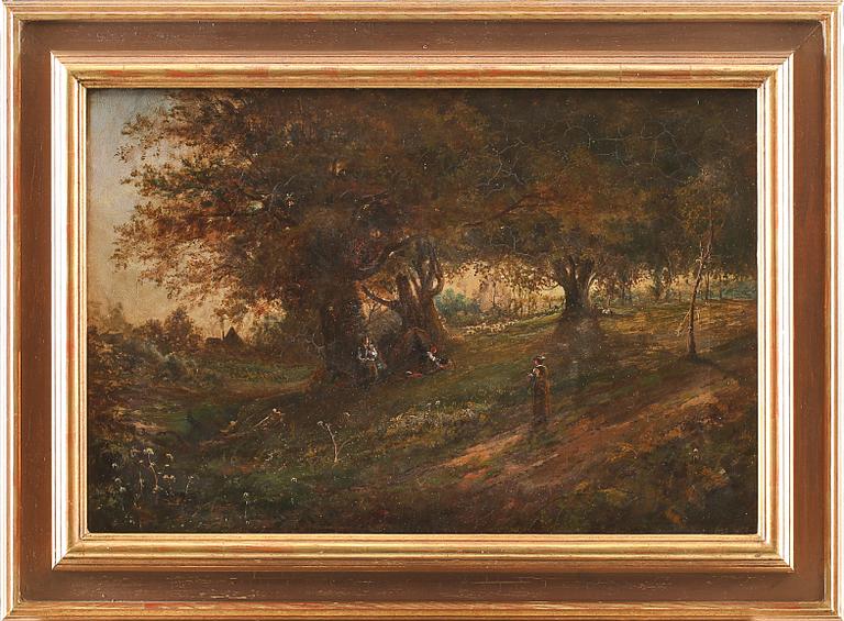 OKÄND KONSTNÄR, olja på duk, osignerad, 1800-talets slut.