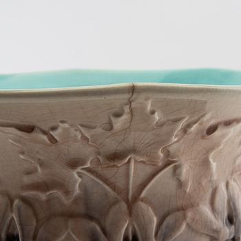 Rörstrand, an Art Nouveau creamware flower pot, early 1900s.