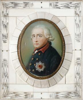MINIATYR, gouache, signerad N Graf, 1800-tal.