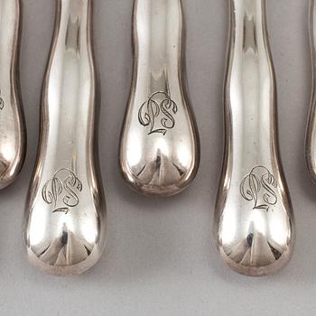 Ost-/fruktknivar 12 st, silver, Adolf Landoff & Son, Göteborg 1953.