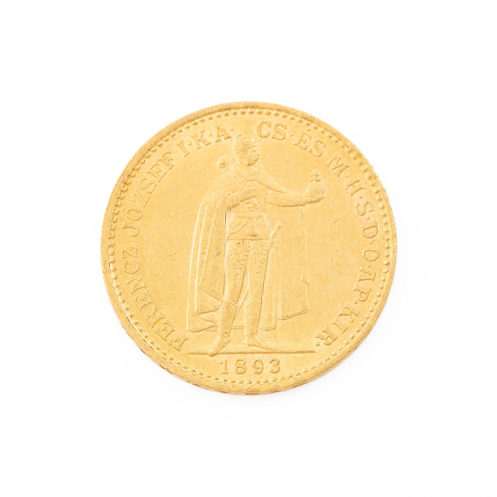 Gold coin, Hungary, 20 Korona, 1893.
