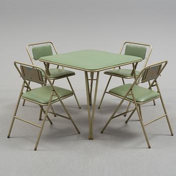 A table and four chairs by Dipetrol, second half of the 20th century.
