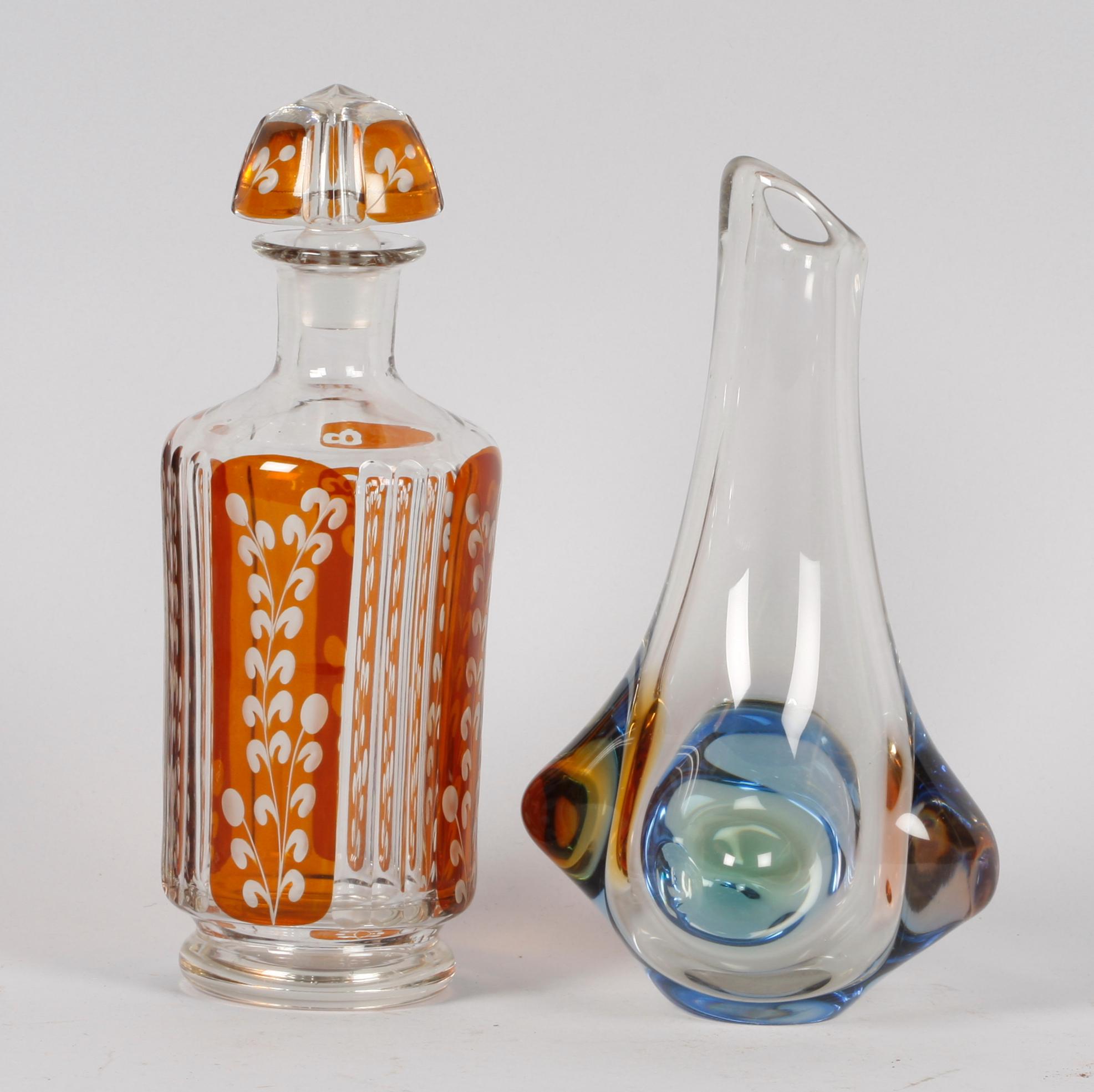 KARAFF samt VAS, glas, Böhmen, 1900-talets mitt.