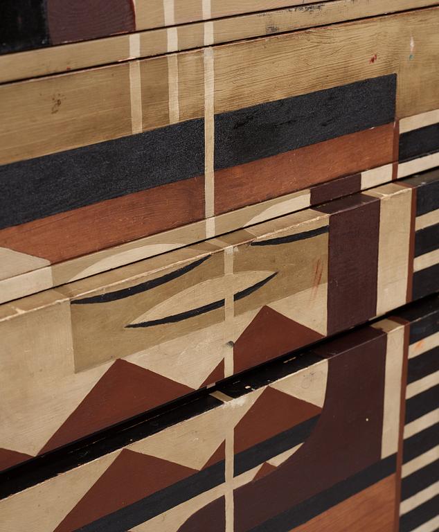 Ingegerd Torhamn, a modernist painted and decorated chest of drawers, Sweden ca 1930.