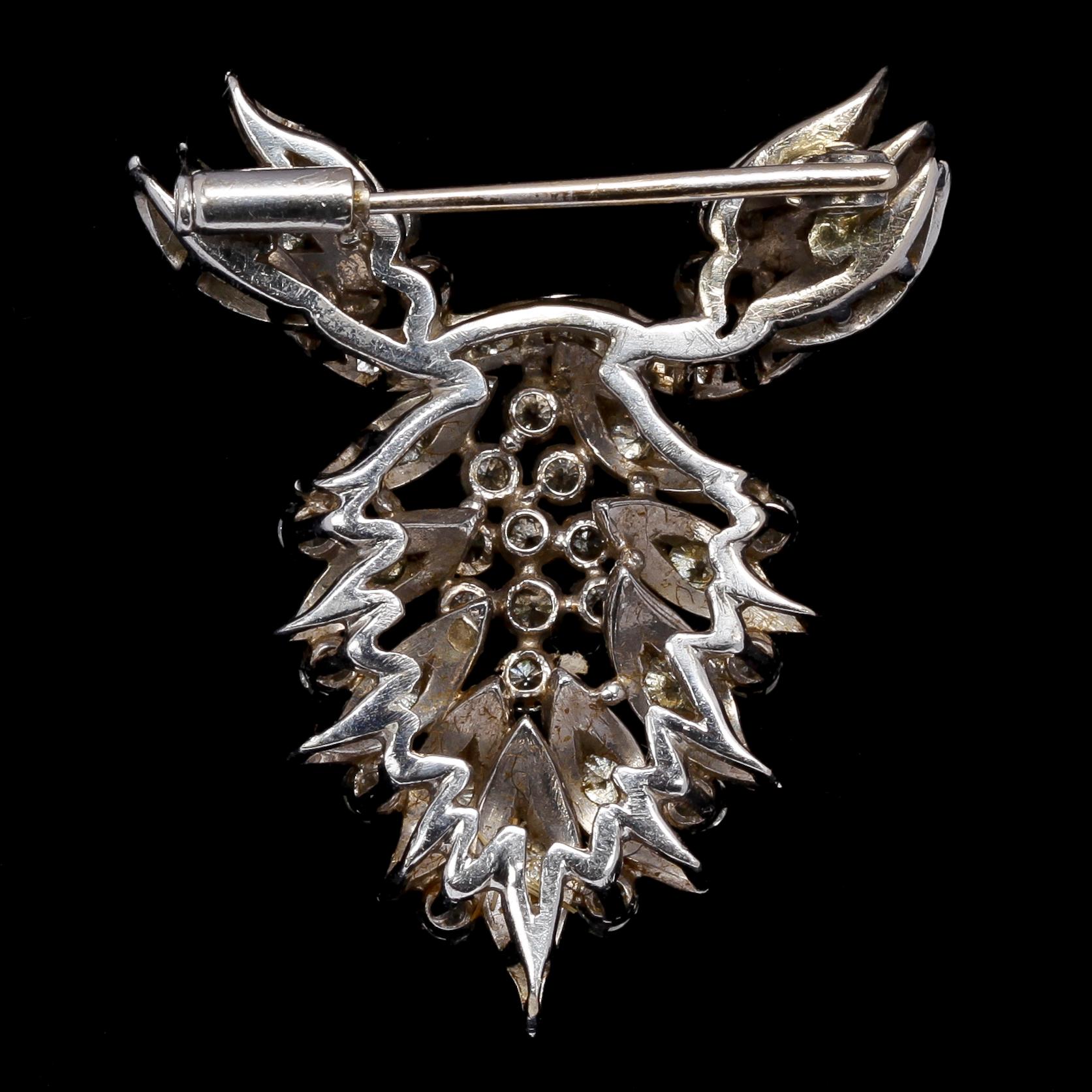 BROOCH, brilliant cut diamonds, tot. app. 1 cts.