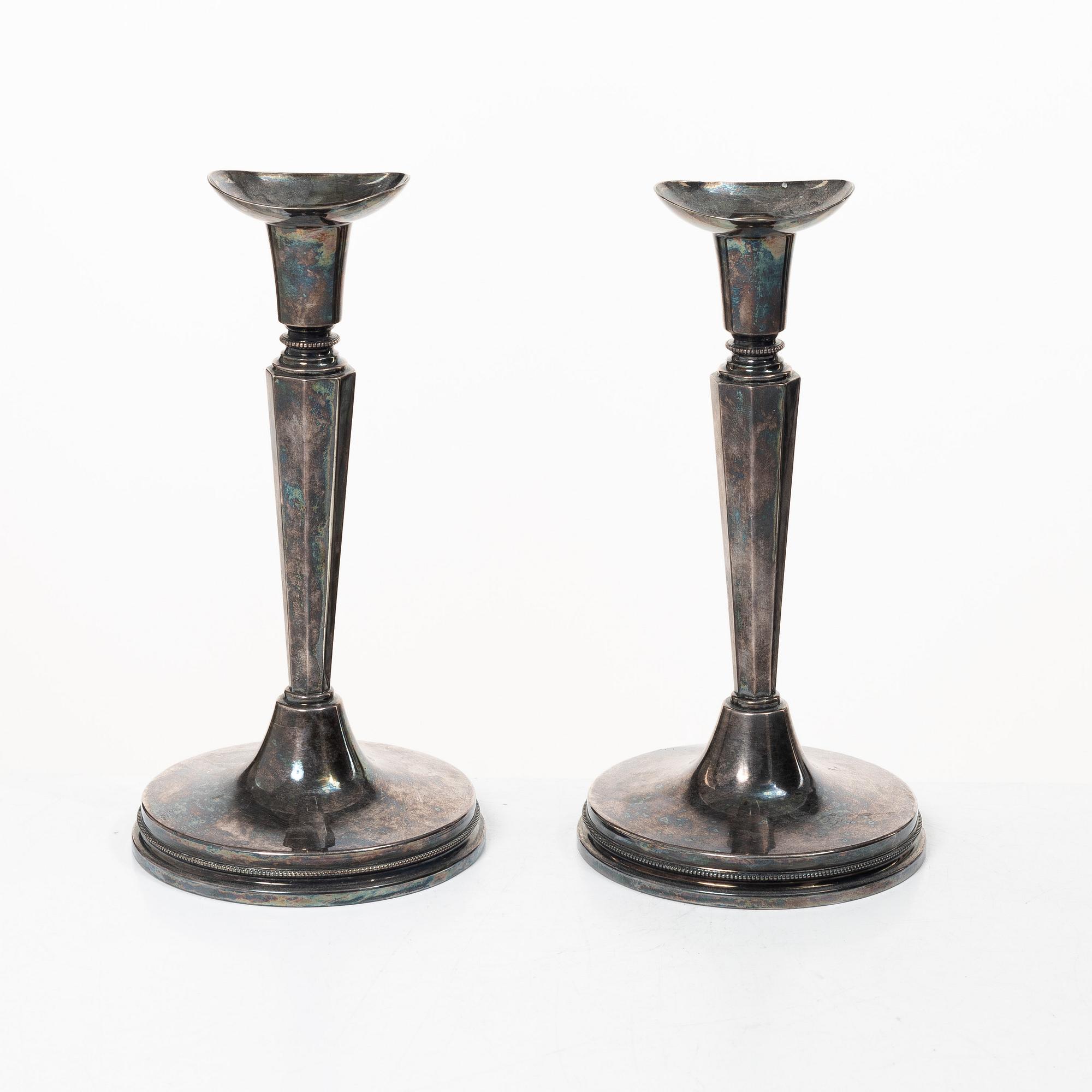 A pair of silver candlesticks, MGAB, Uppsala, Sweden, 1959.