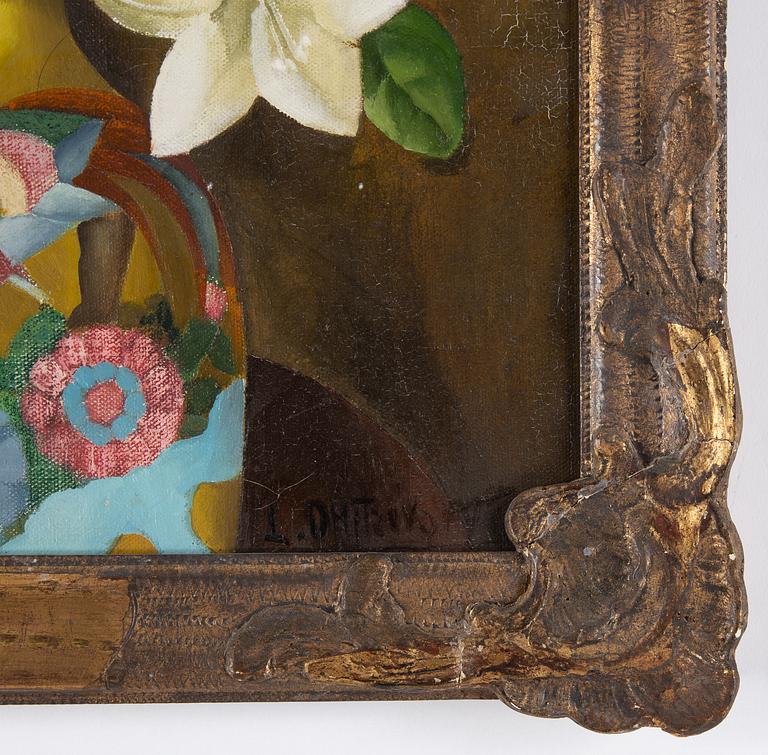 LYDIA DMITRIEVSKIJ, oil on canvas, signed.