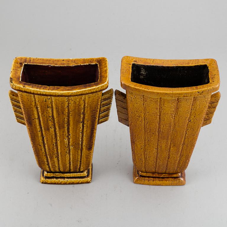 GUNNAR NYLUND, two stoneware vases, Rörstrand, Sweden, mid 20th century.