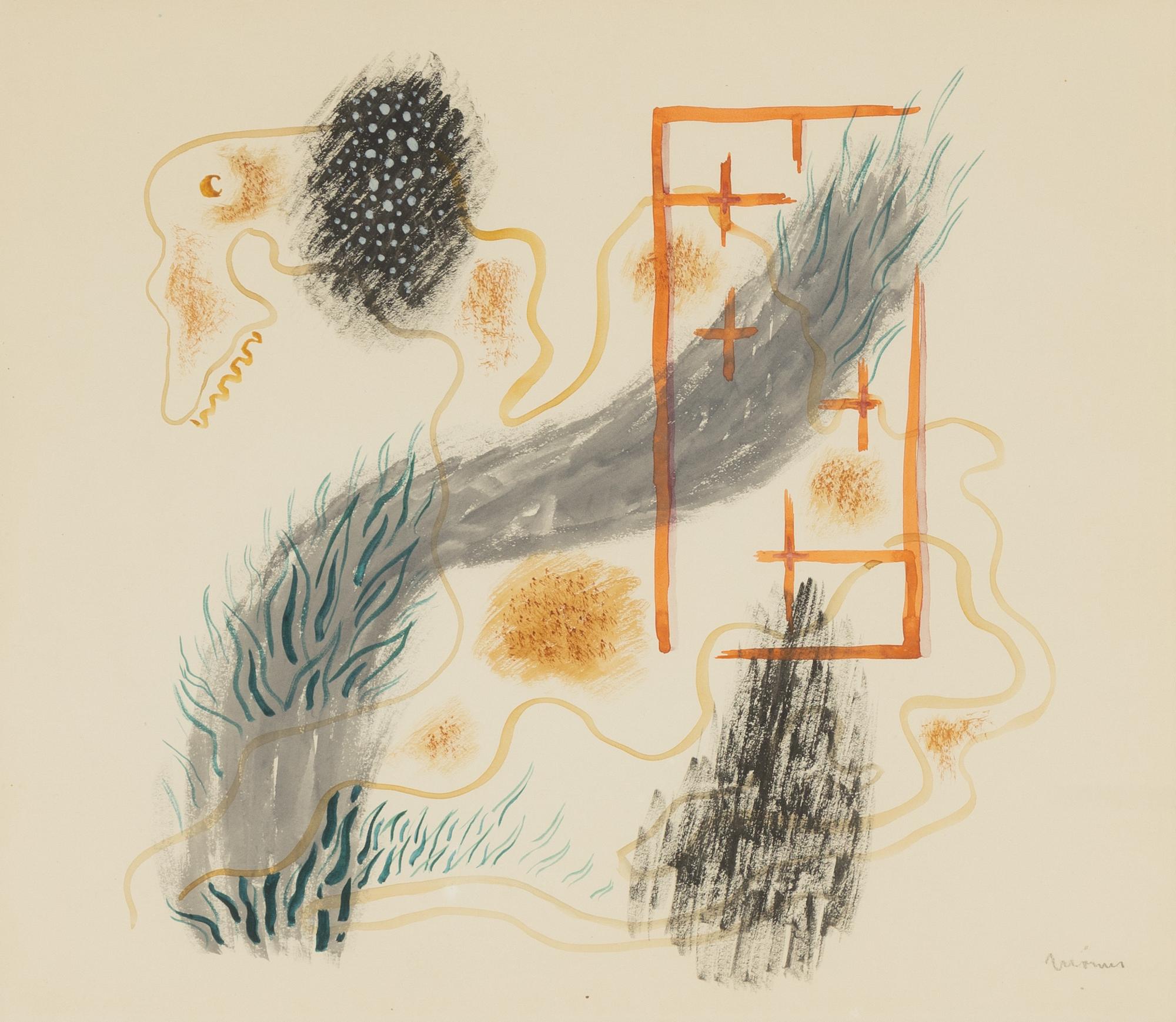 Stellan Mörner, akvarell, signerad.