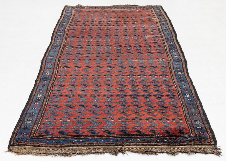 A runner carpet, antique Kurdish possibly, c. 280 x 112 cm.