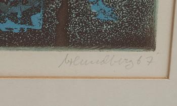 BERTIL LUNDBERG, färgetsning, signerad och numrerad 16/30, daterad -67.