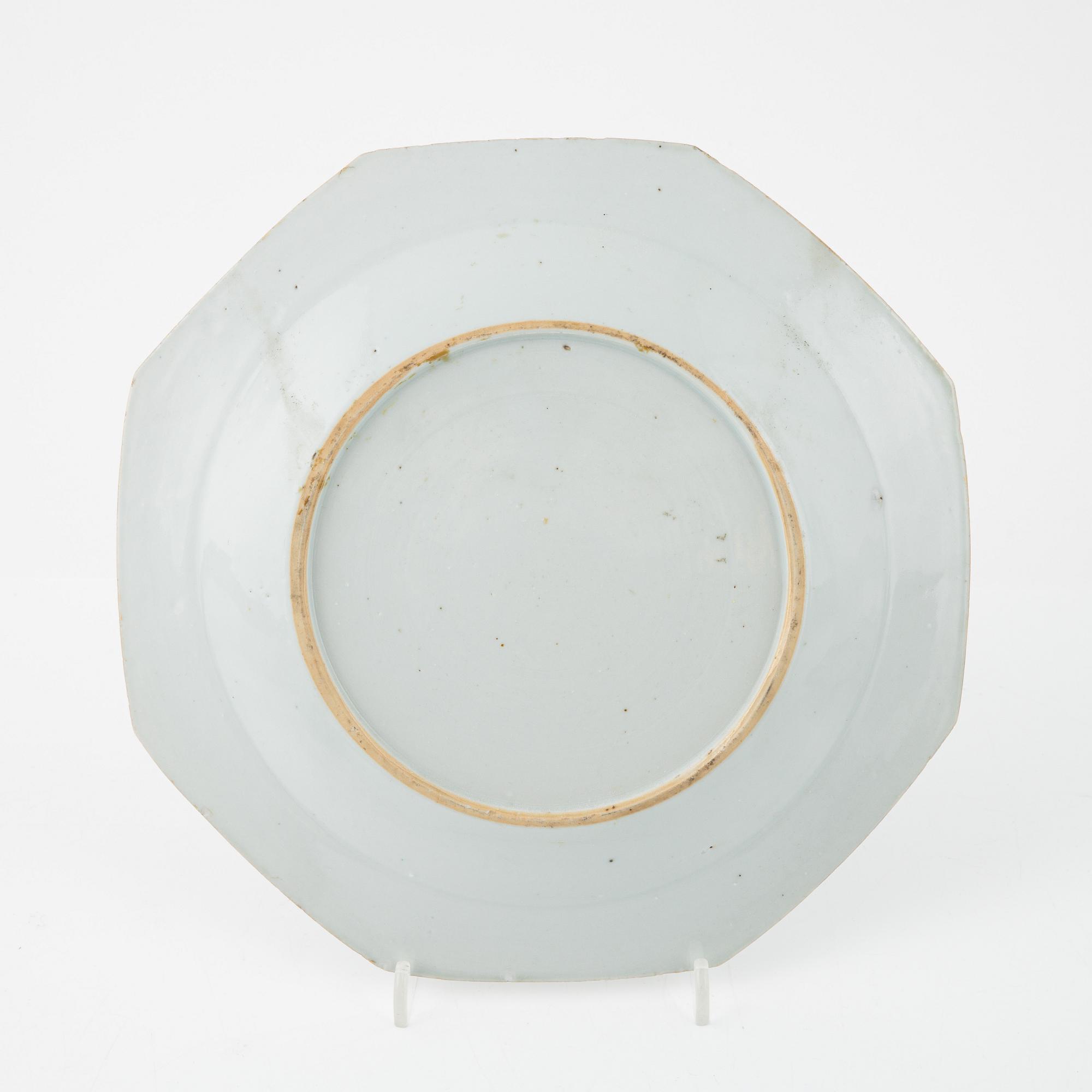 2+2 porcelain plates, Qing Dynasty, Qianlong (1736-95).