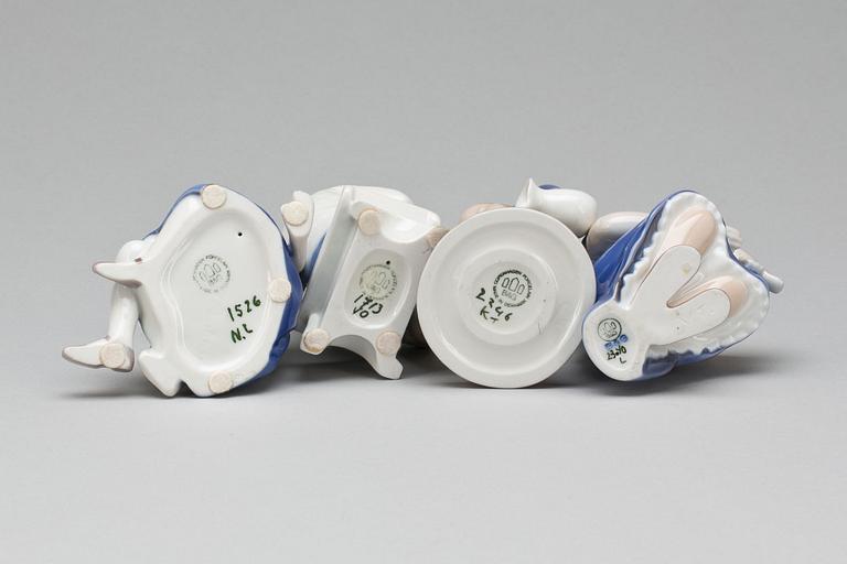 FIGURINER, 4 st, porslin, Bing & Gröndahl.