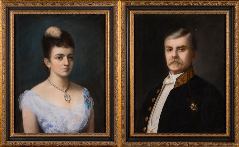 PAIR OF PORTRAITS, LOUISE ULRIKA (b. Sparre af Söfdeborg) AND LOUIS DE GEER AF LEUFSTA.