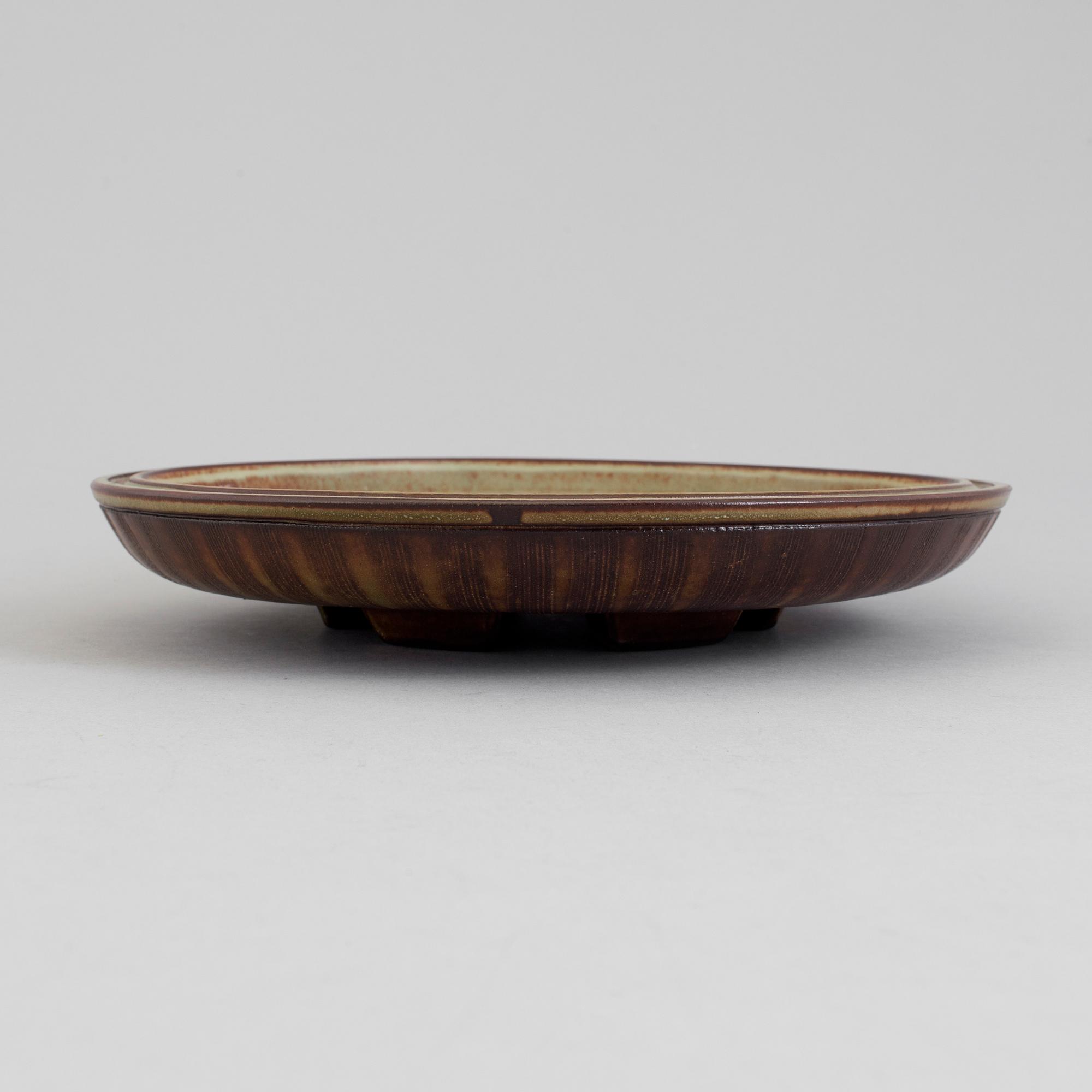 WILHELM KÅGE, a 'Farsta' stoneware dish from Gustavsberg studio.