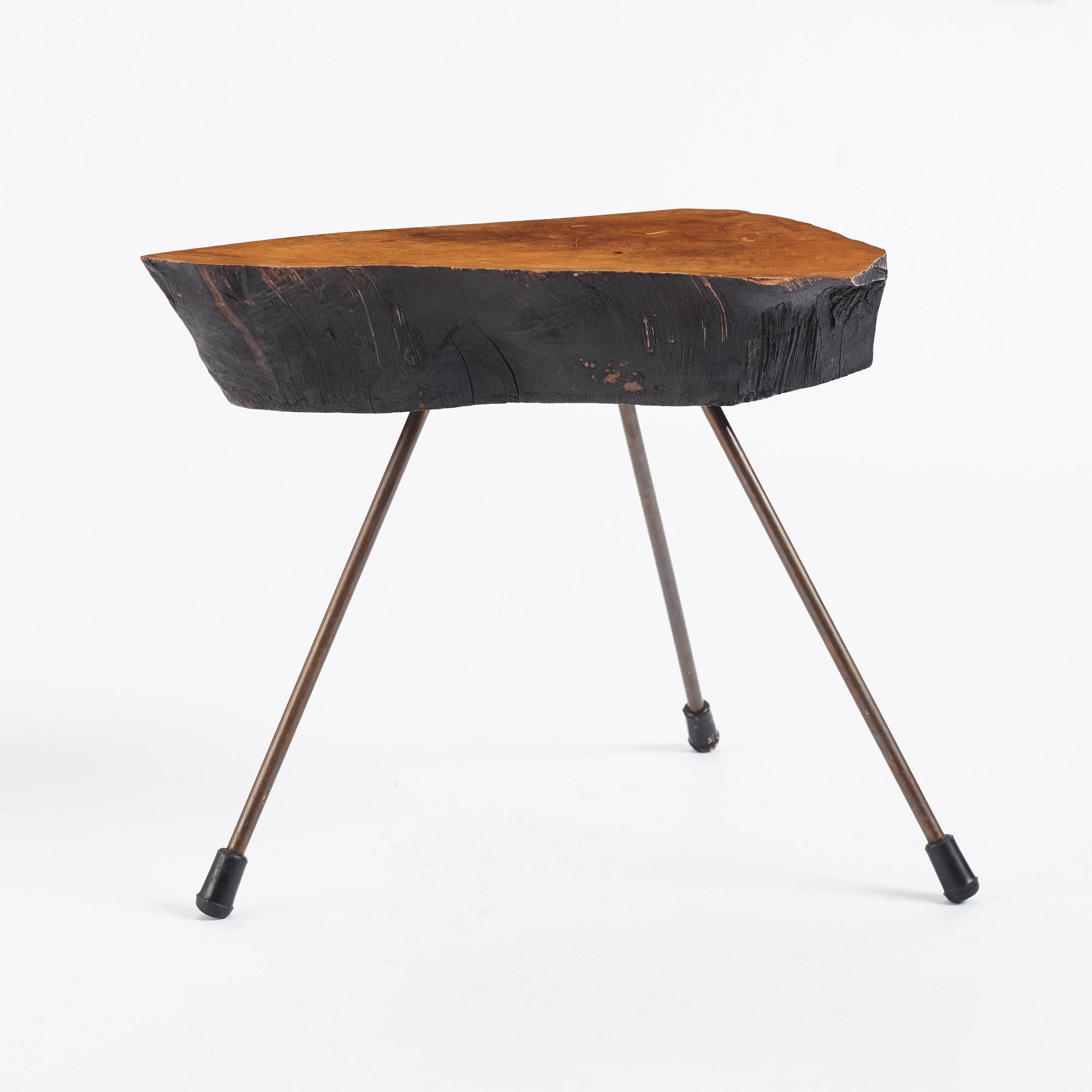 Carl II Auböck, a tree trunk table, the Carl Auböck Workshops, Vienna, Austria, probably 1950s.