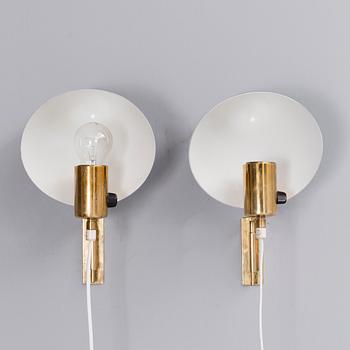 PAAVO TYNELL, A SET OF TWO WALL LAMPS.  No. 7284. Manufactured by Taito. 1940s.