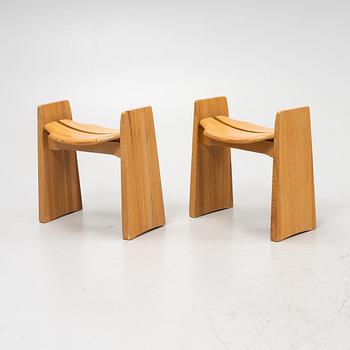 Gilbert Marklund, a pair of 'Jonte' pine stools, Furusnickarn, Sweden.