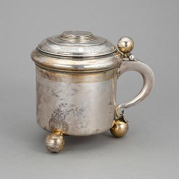 STOP, silver, barockstil, Guldsmedsaktiebolaget GAB, Stockholm 1886. Vikt ca 830 gram.