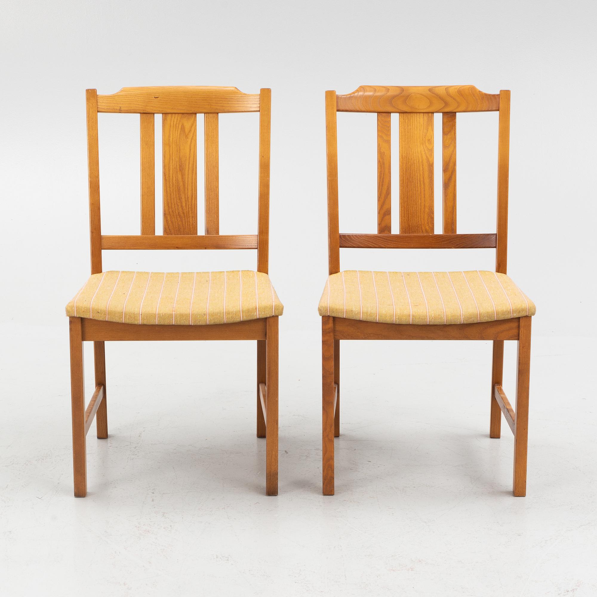 Matbord och stolar 6 st, Skaraborgs Möbler Tibro, 1900-talets andra hälft.