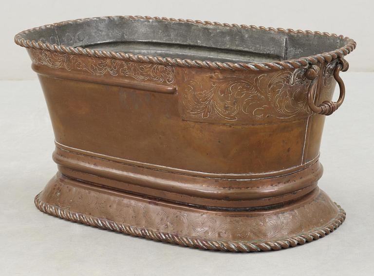 A large repousse copper Wine cooler, Germany/North Europe, 17th century/circa 1700.