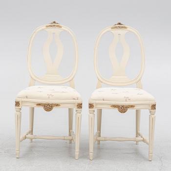 Dining group, 10 pieces, Gustavian style, 20th century.
