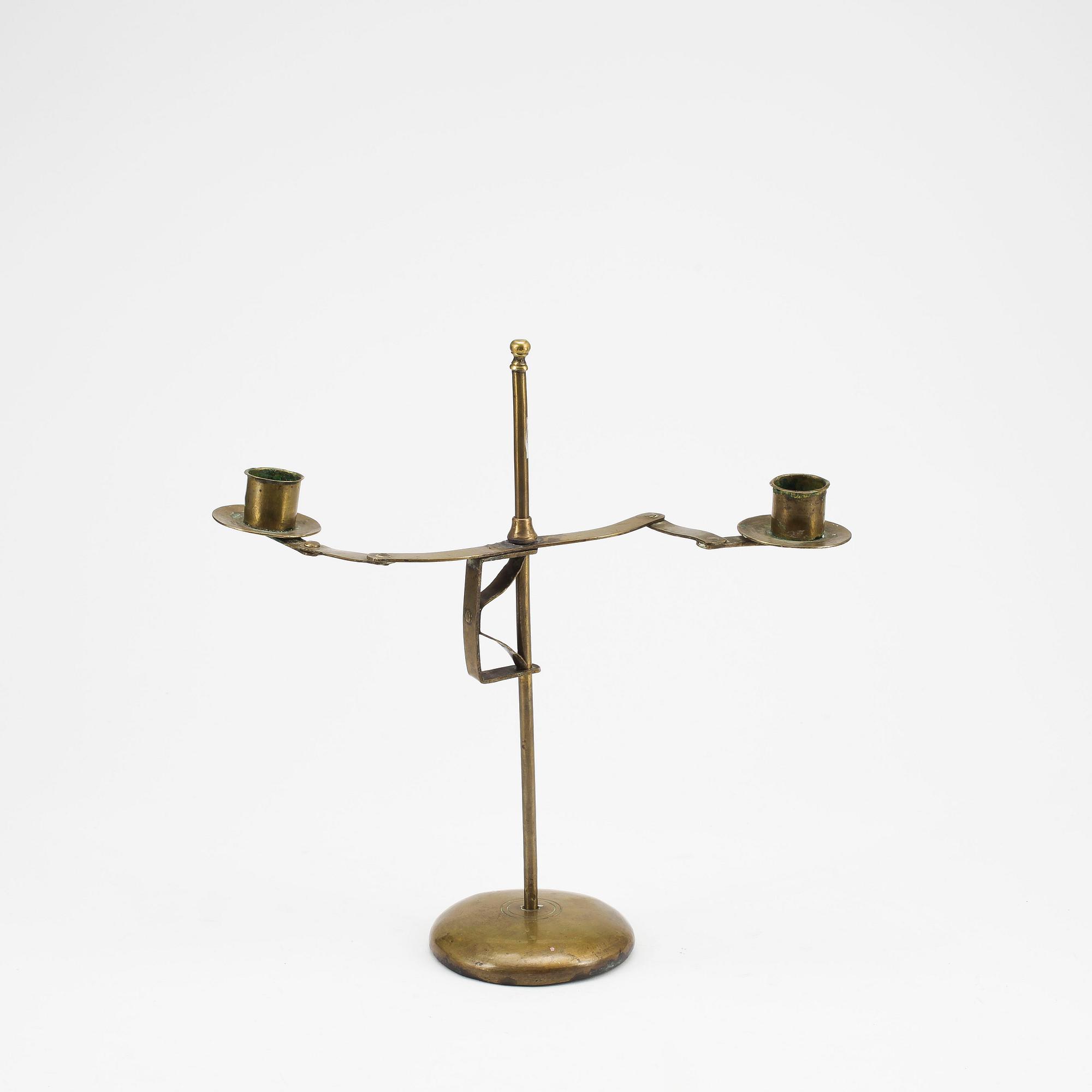 KANDELABER, mässing, 1700/1800-tal.