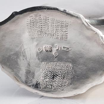 A Swedish 18th century silver tea caddy, restamped Claes Christian Carlén, Borås 1844.