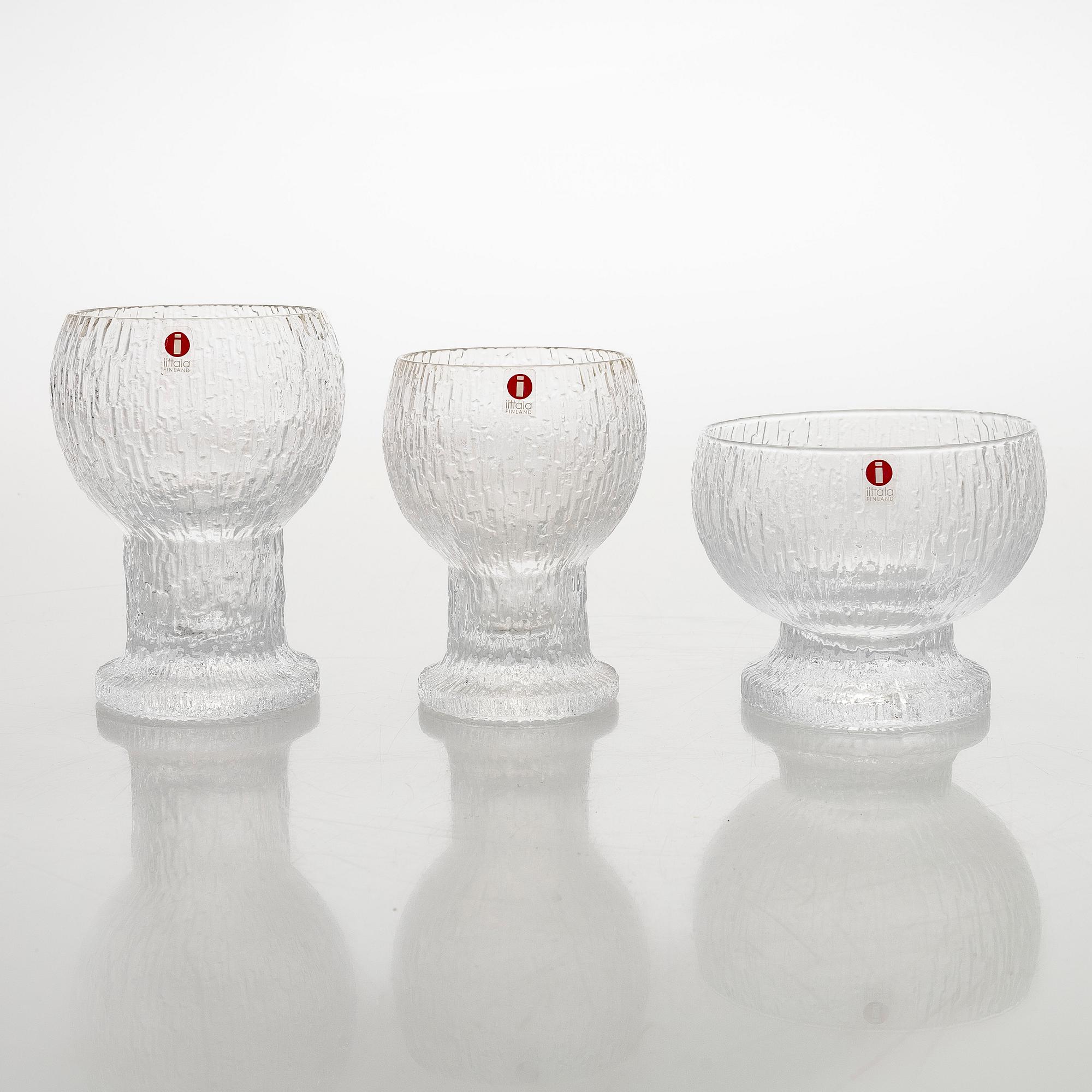 Timo Sarpaneva, juomalaseja, 28 kpl "Kekkerit", Iittala.
